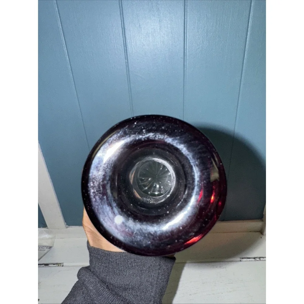 Vintage‎ Burgundy Ruby Cut To Clear 9